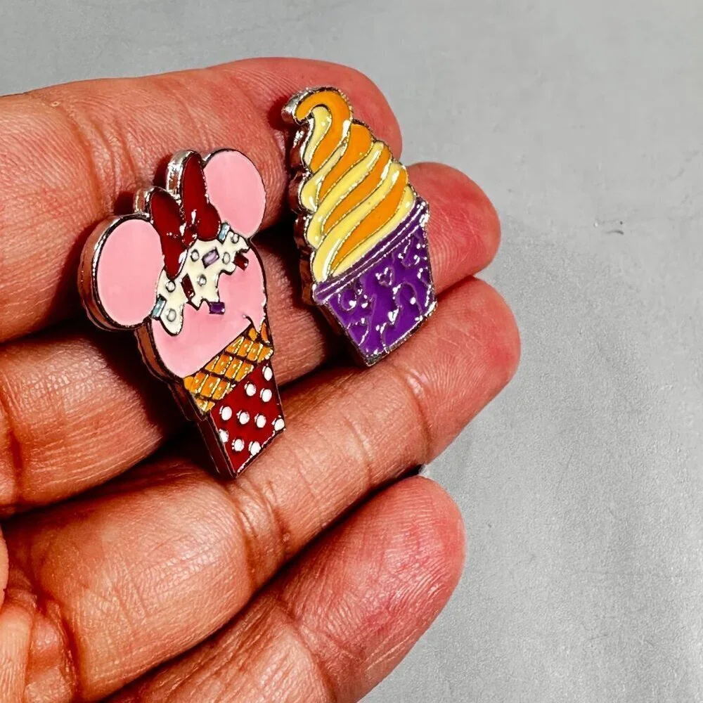Minnie Mouse Ice Cream Lapel Pin Soft Serve Cup Accessories Jewelry Brooch Pin