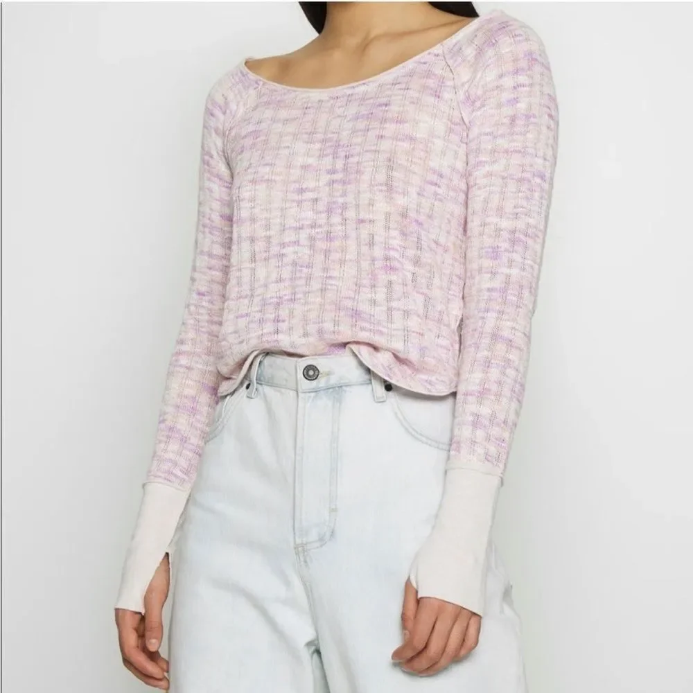 NWT Free People Spaced Out Long Sleeve-pink In Pink Combo 🌺