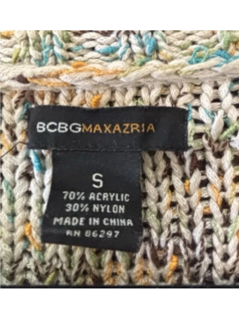BCBG Max Azria Embellished Knit Cardigan Sweater Small Beaded Button Front