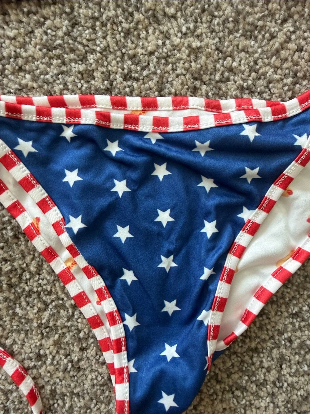Viral Hot Dog Bikini Blue Starry Sky Reversible Two-Piece Print Bikini NEW