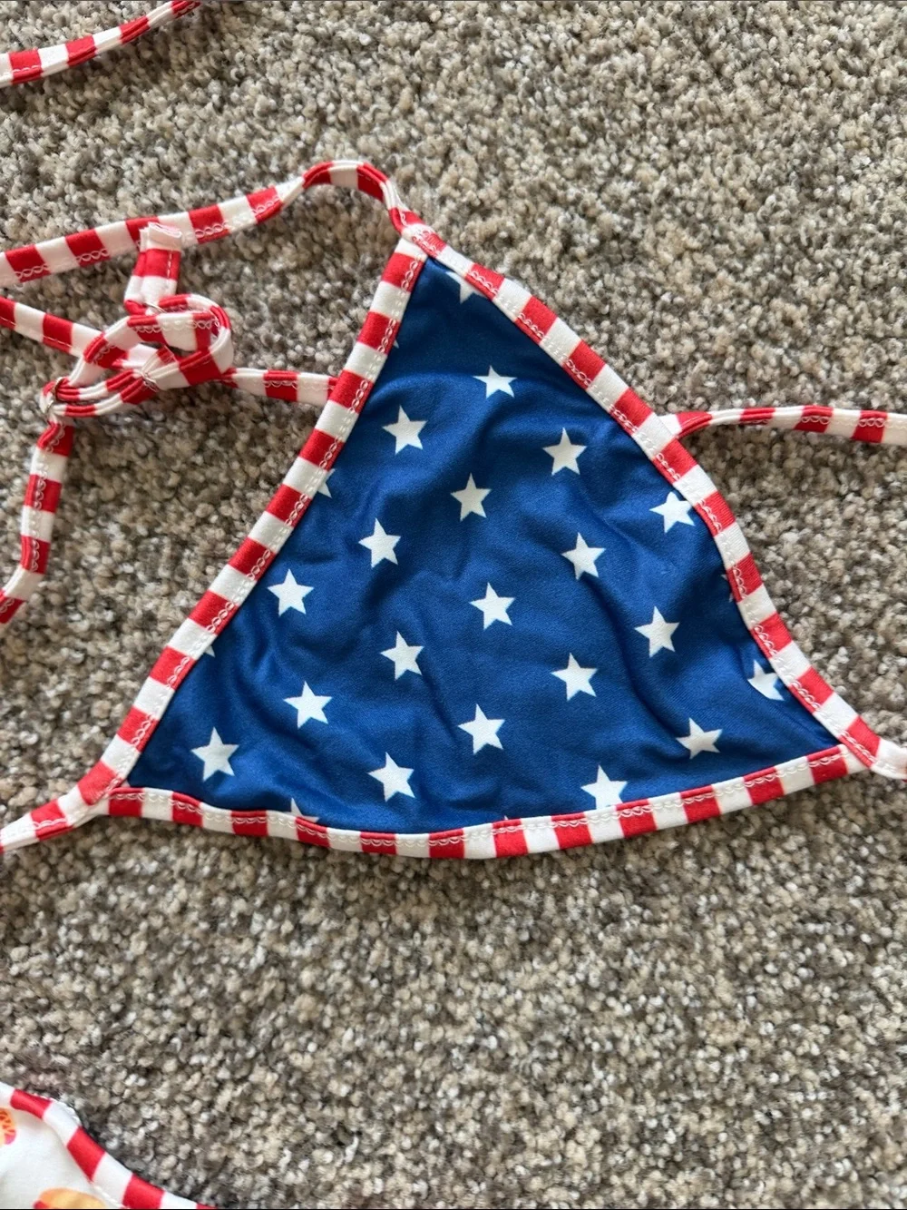 Viral Hot Dog Bikini Blue Starry Sky Reversible Two-Piece Print Bikini NEW