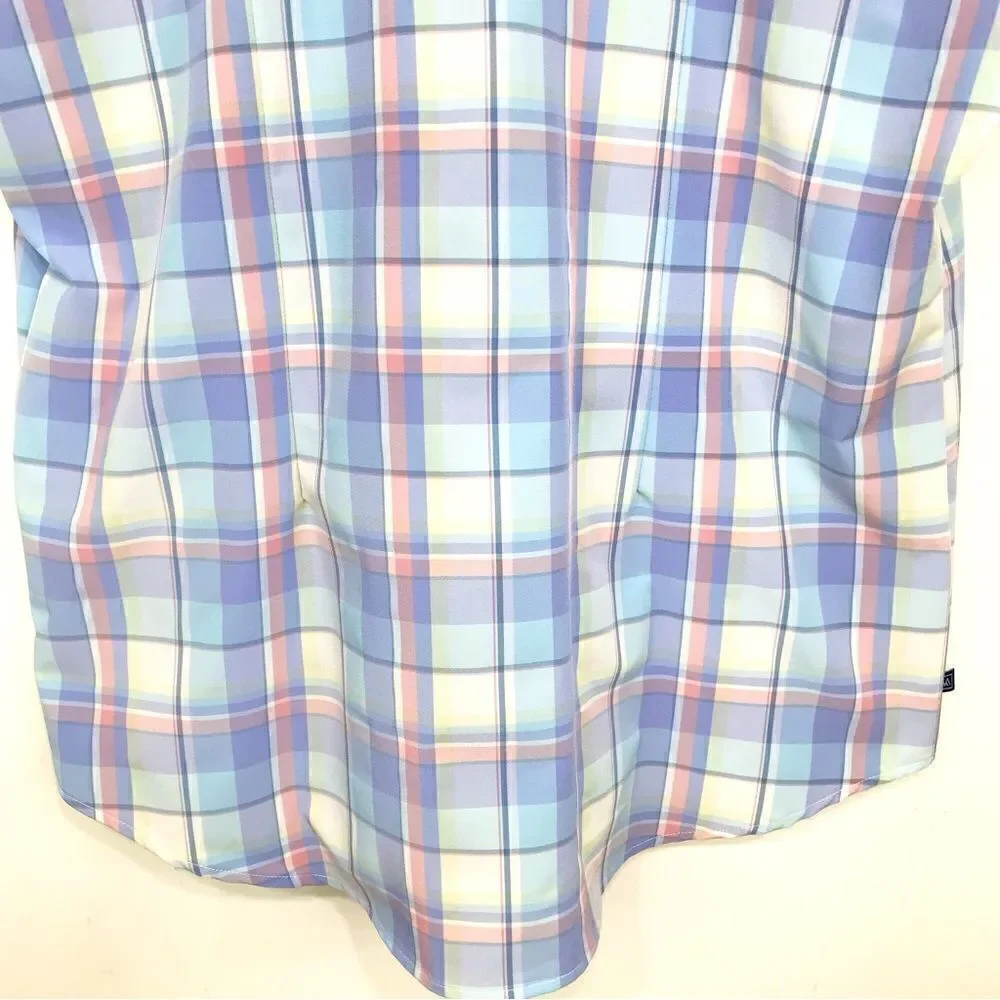 Mizzen + Main Leeward Collection Pastel Plaid Standard Fit Button Down Shirt