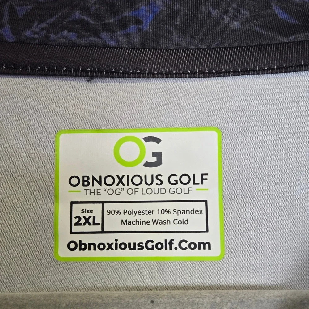 Obnoxious Golf‎ The Lava Short Sleeve Performance Golf Polo Athletic Fit AOP 2XL
