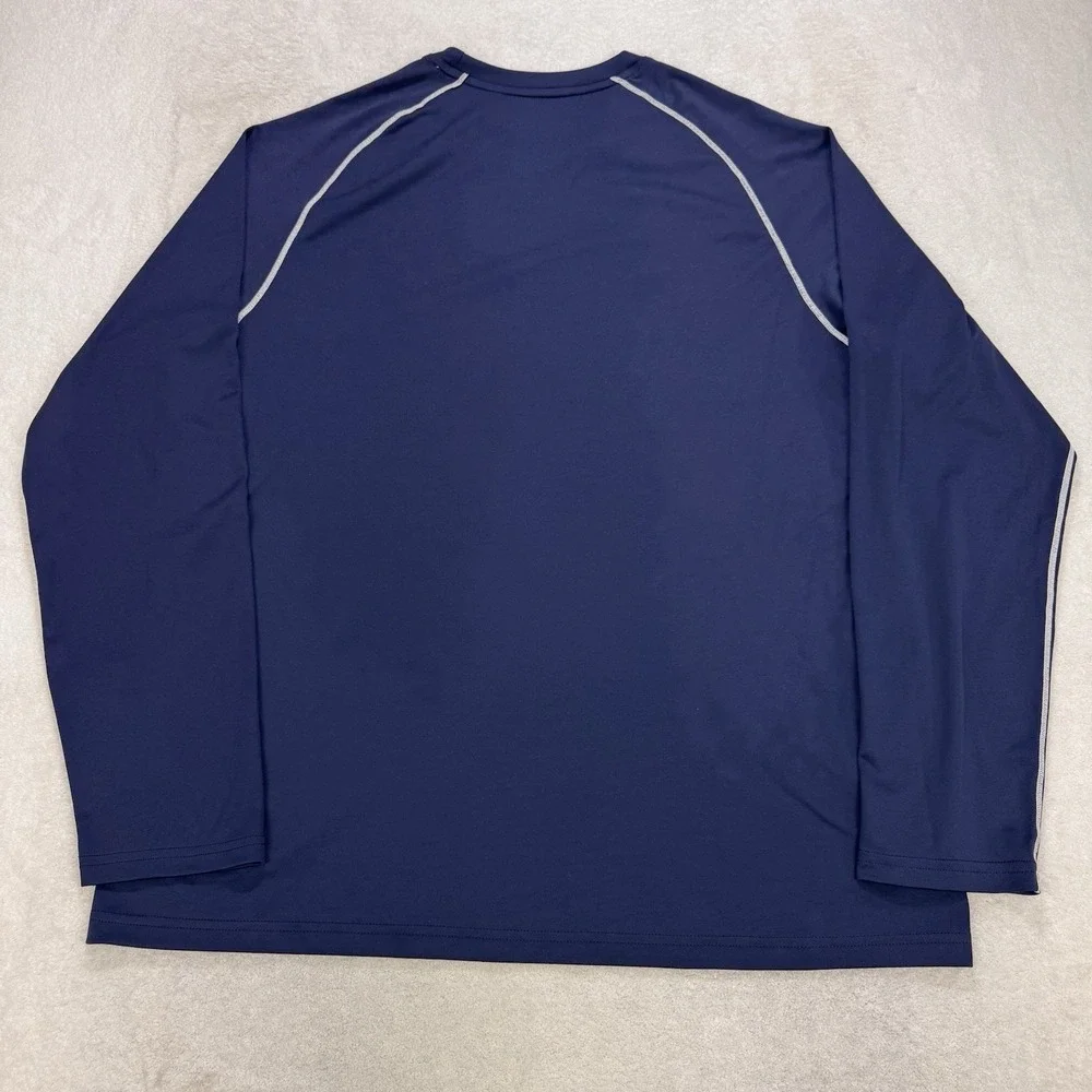 Reebok Pullover Shirt Men XL Blue Yellow Blues Center Ice‎ Collection LS