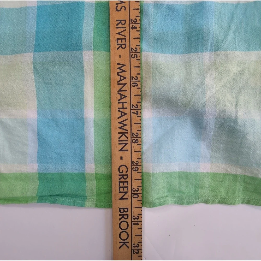 Masons Shirt Mens XL Plaid Long Sleeve Button Down Italian Green Blue Check