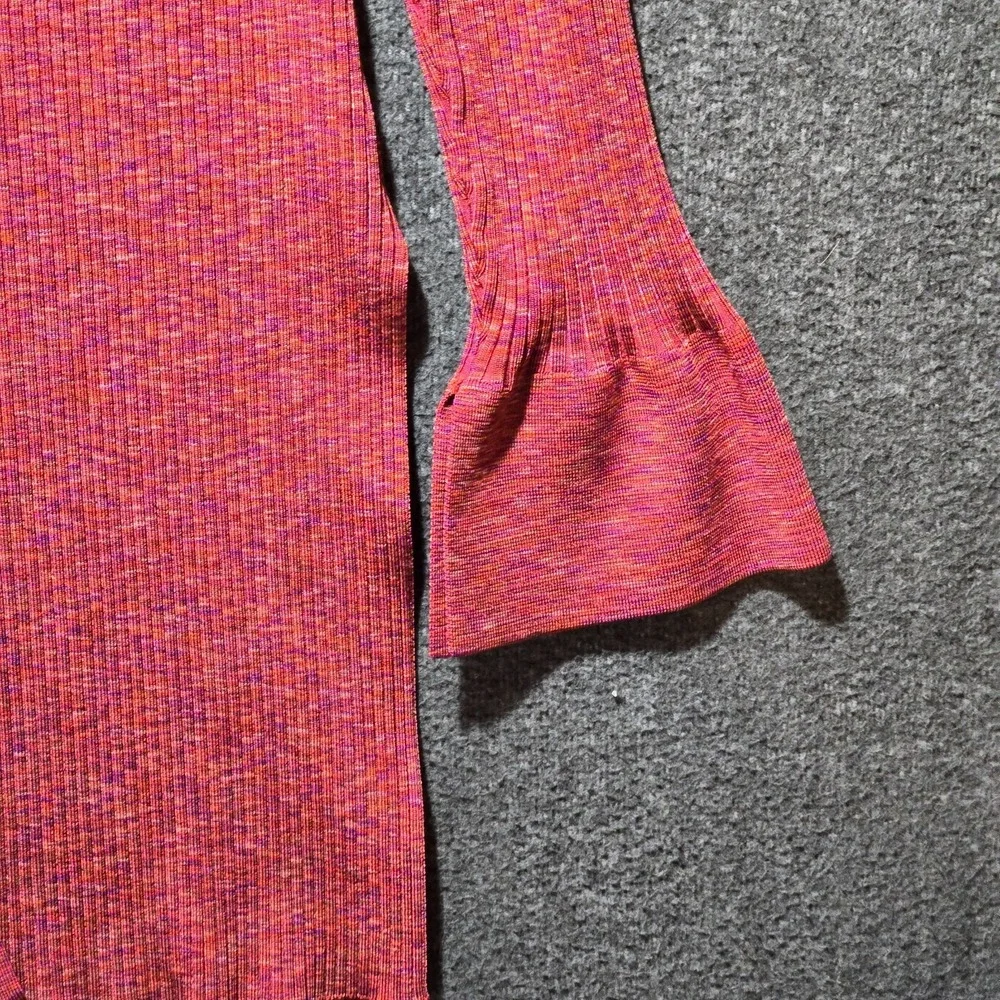 Theory Women's Ribbed Cardigan Space Dyed Vicose Sunset Sz‎ Large
