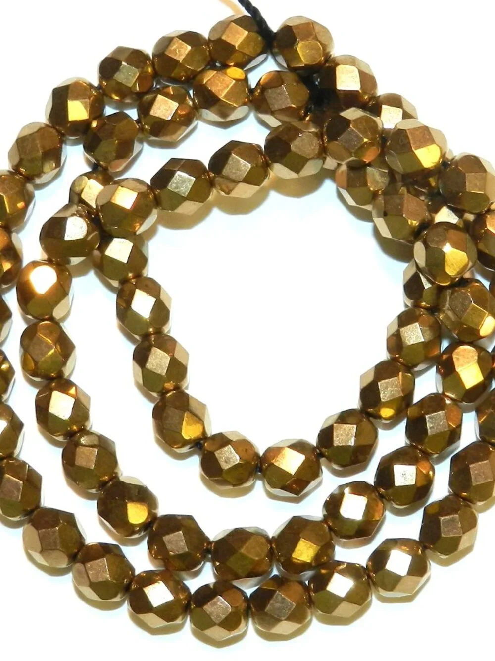 Light Bronze Metallic 6mm Fire-Polished Faceted Round Czech Glass Beads CZ3139