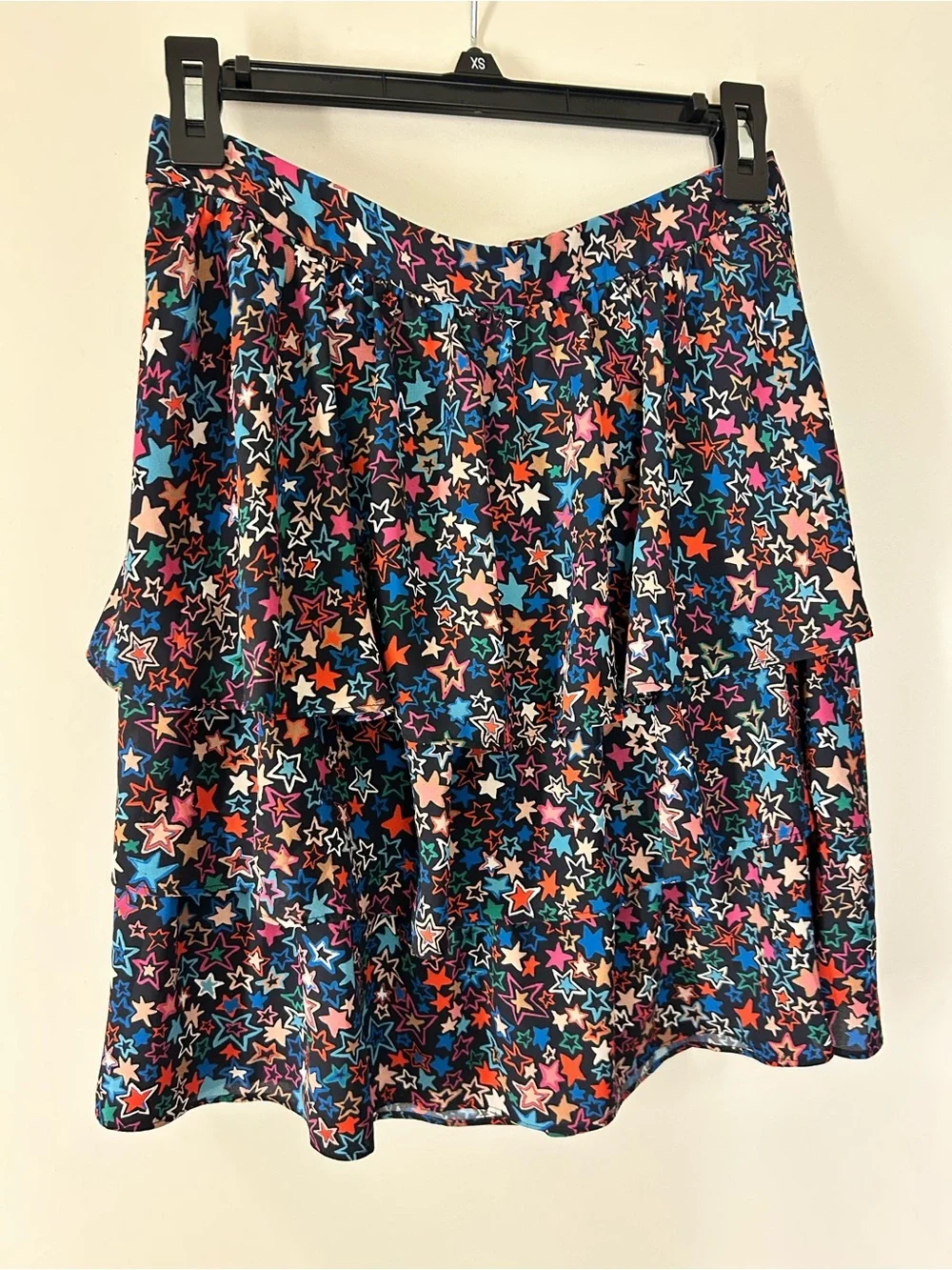 J. Crew tiered Skirt with Multicolor Star Print