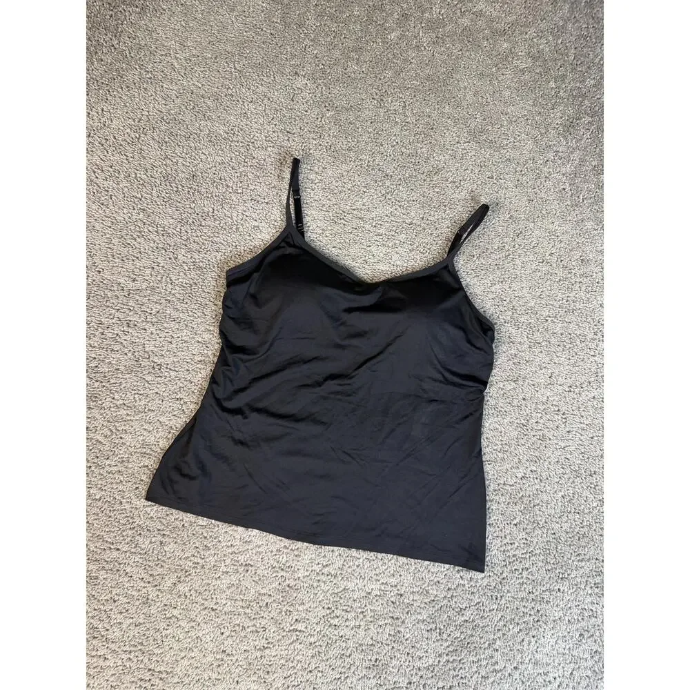 Banana Republic Tankini Womens L Black Lined Spaghetti Strap Built-In Bra