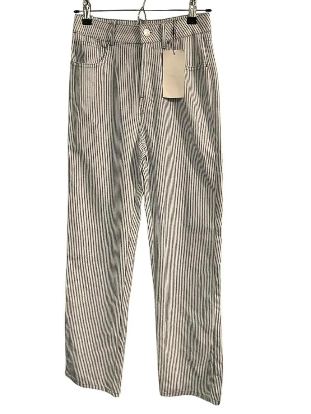 NWT Zara Coastal Grandmother Blue and White Striped Casual Pants, Size 2