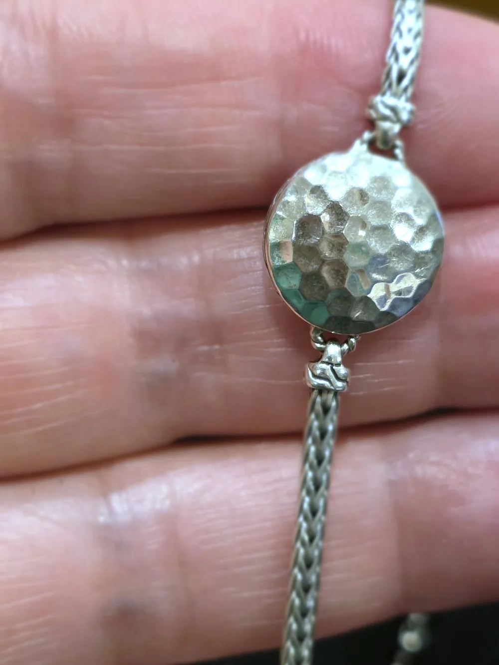 John Hardy Silver Hammered PALU DOT Necklace - Silver