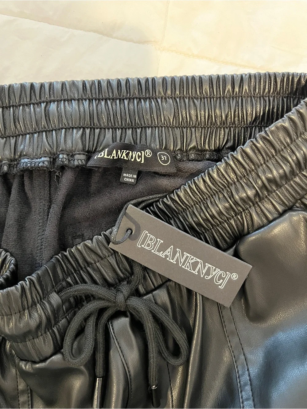 Blank NYC faux leather joggers