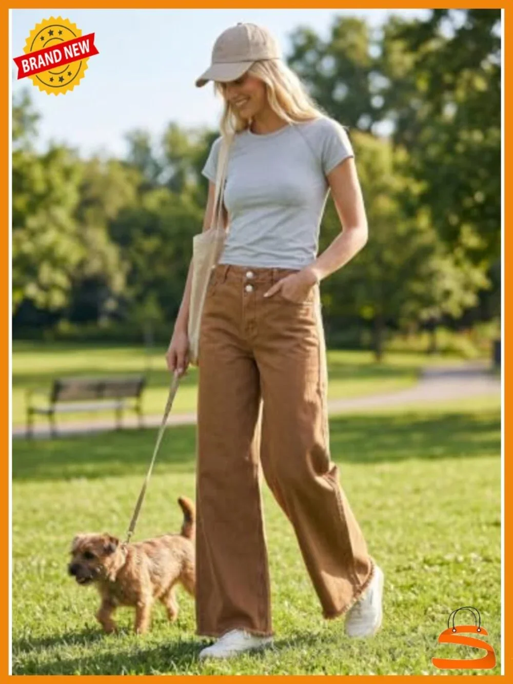 High Waisted Wide Leg Stretchy Raw Hem Denim Jeans