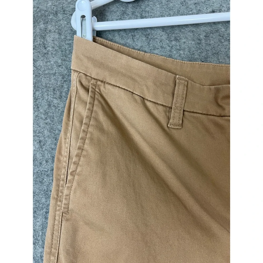 J.Crew High-Rise Girlfriend Chino Pants Khaki Tan Cotton Stretch Size 12