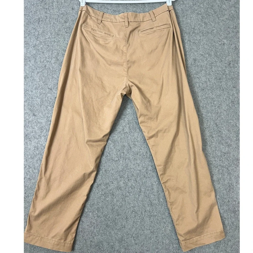 J.Crew High-Rise Girlfriend Chino Pants Khaki Tan Cotton Stretch Size 12
