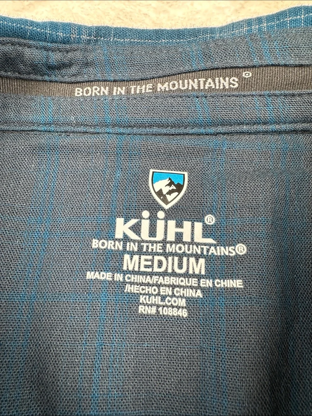 Kohl Response Shirt Mens Medium Blue Gray Plaid Long Sleeve Button Up Style 7204