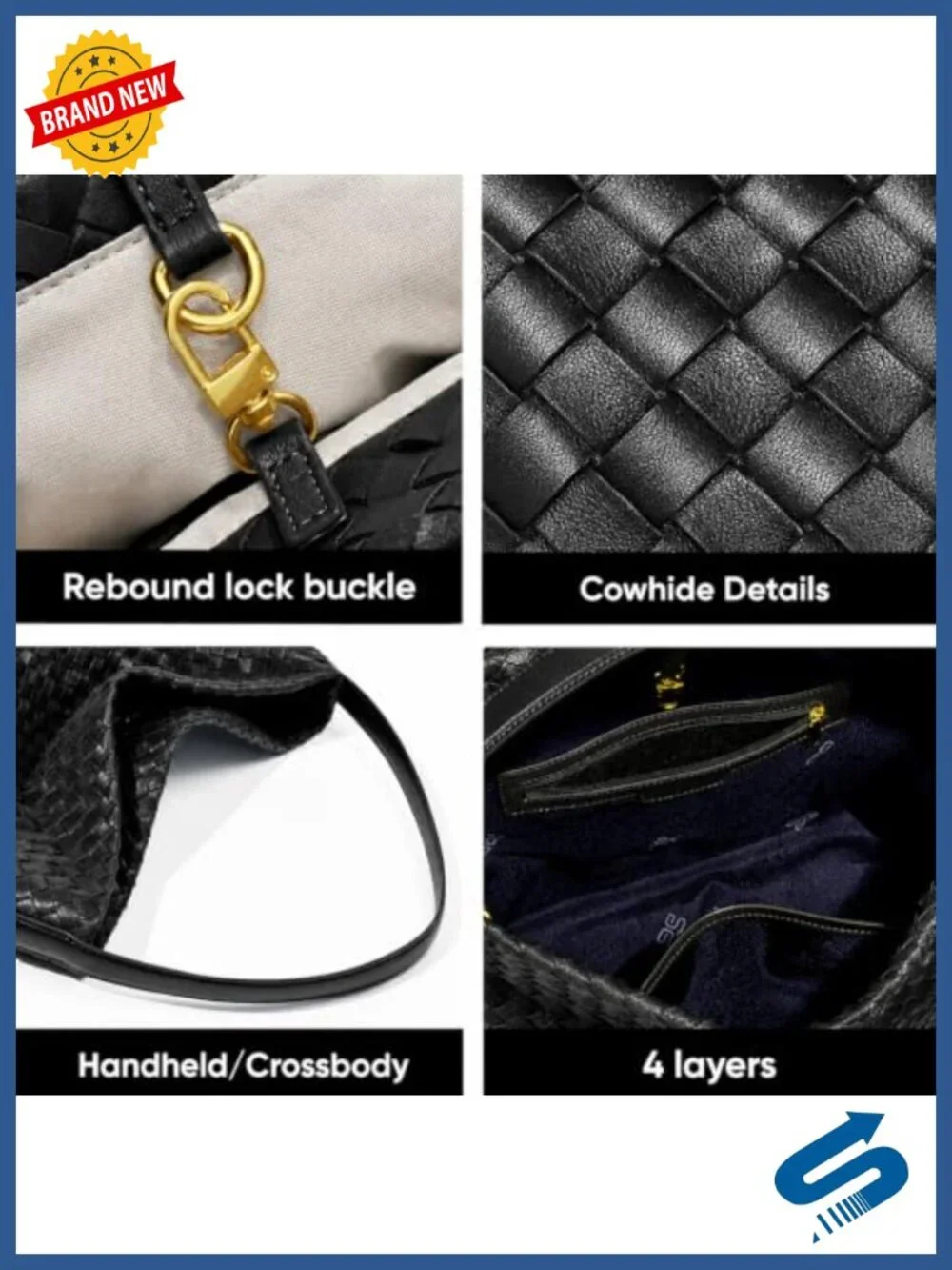 Suede Woven Hobo Shoulder Bag Tote Work Travel