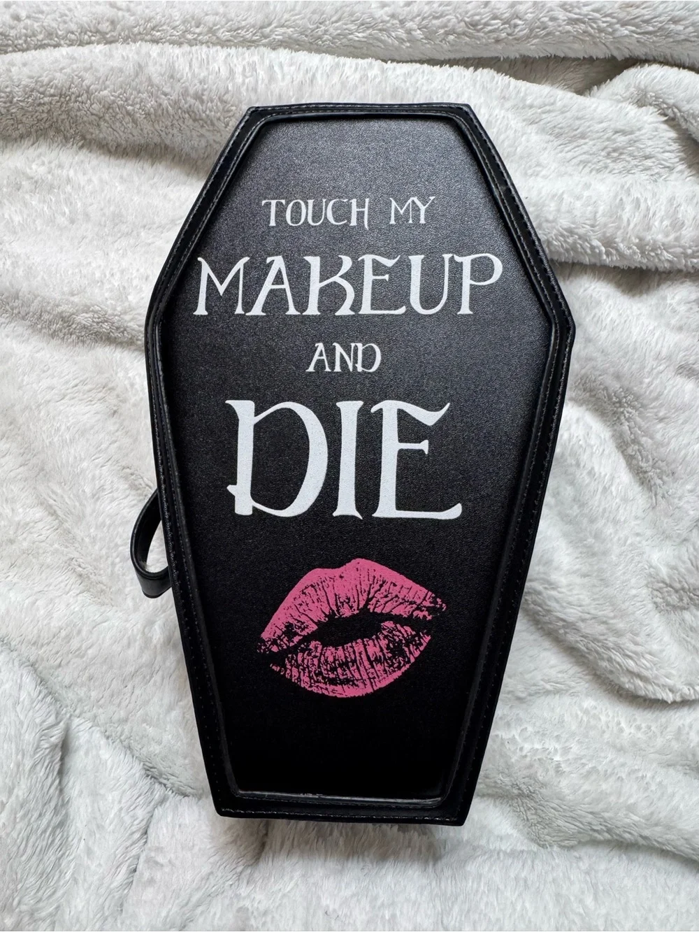 Current Mood Black Coffin Cosmetic Case “Touch My Makeup and Die”