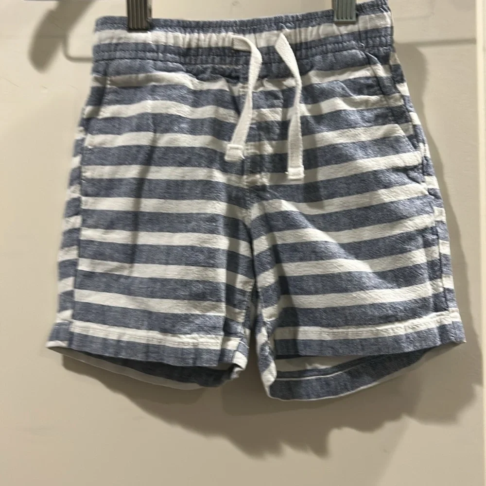 Gap Baby linen blend striped drawstring shorts pockets boys size 3 yrs toddler