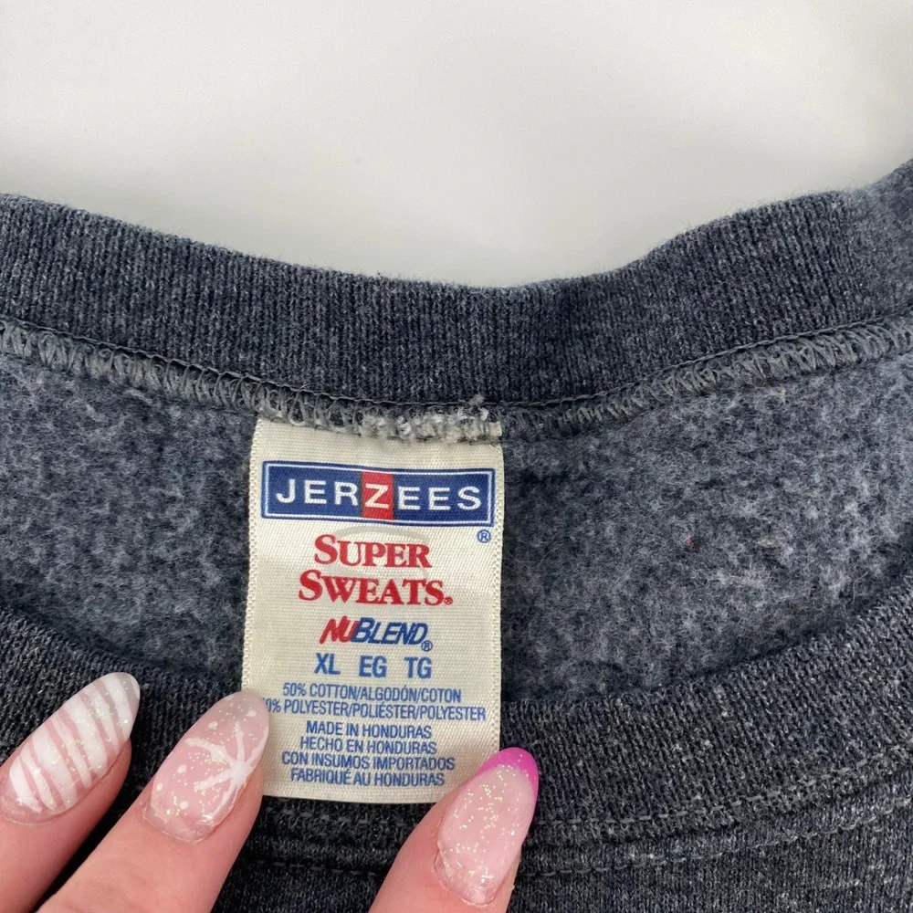 Jerzees emblazoned material crisp