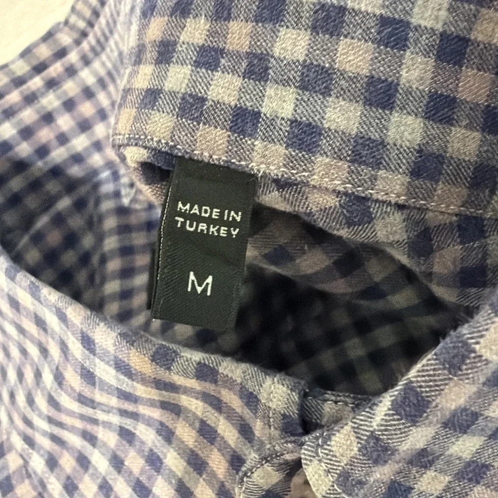 Ermenegildo Zegna Purple Plaid Long Sleeve Button Down Dress Shirt Men's Size M