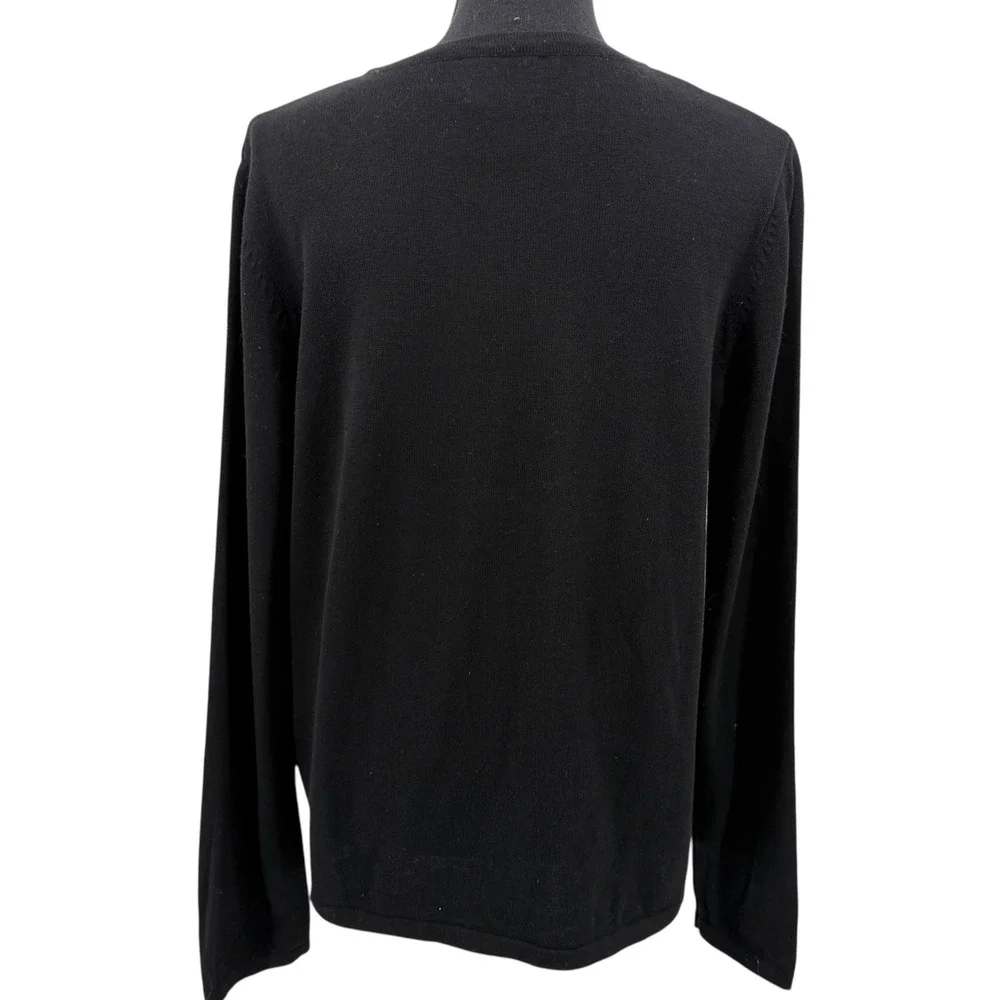 Design Originals Studio Women Cardigan Black Beaded‎ Embellished Sweater Cotton