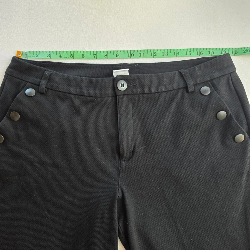 Cabi Maestro Ankle Pants Black Trousers Style 3922 Snap Button Detail Womens 16