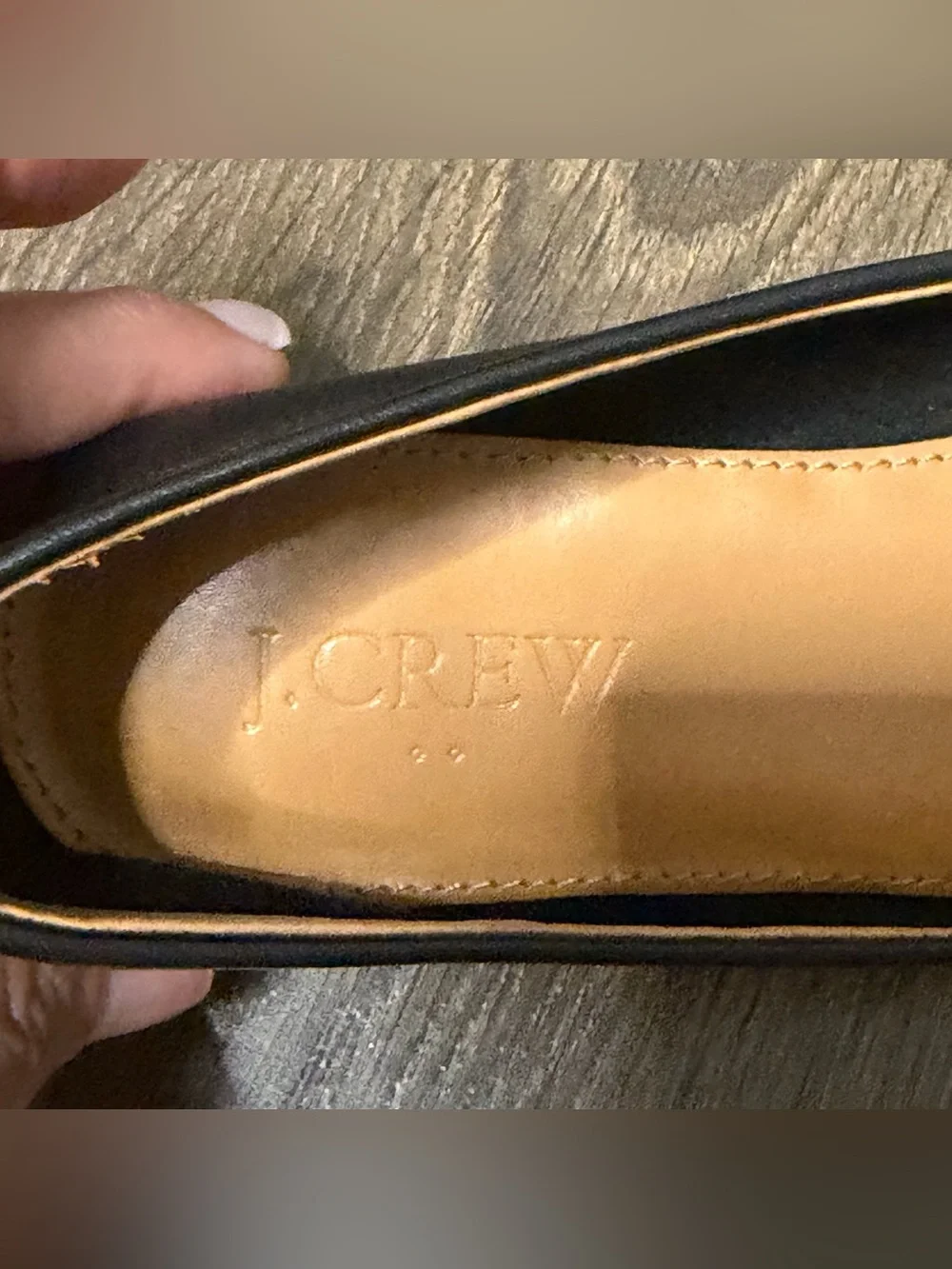 J. Crew Black Pointed-Toe Leather Flats size 6