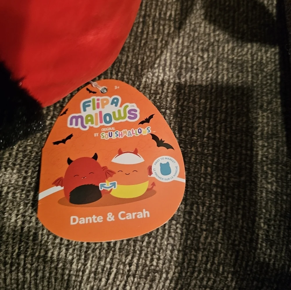 Squishmallows Flip-A-Mallow Dante The Devil And Carah The Candy Corn Plush 8