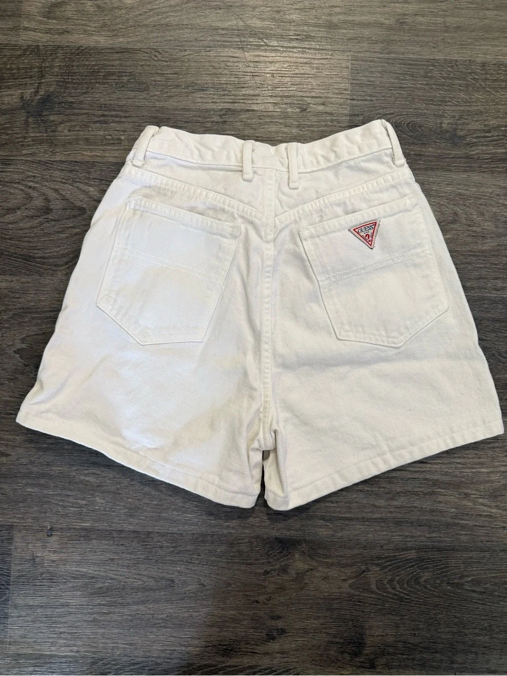 GUESS Vintage White High-Waist Denim Shorts