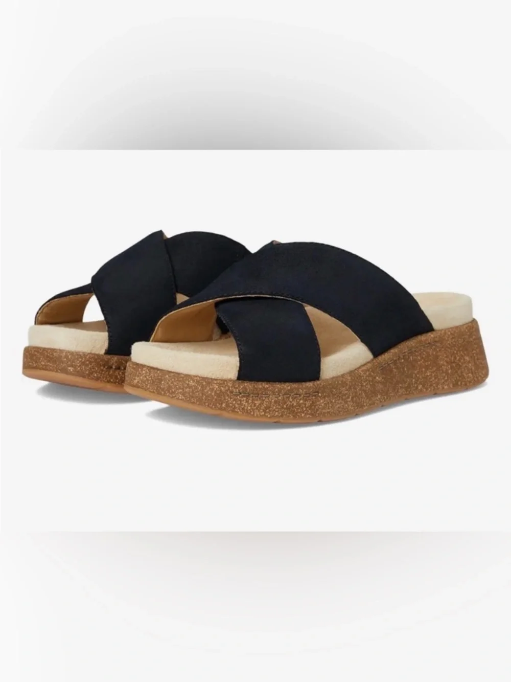 Dansko Bridget Platform Wedge Slide Sandal in Black Size 38/7-7.5