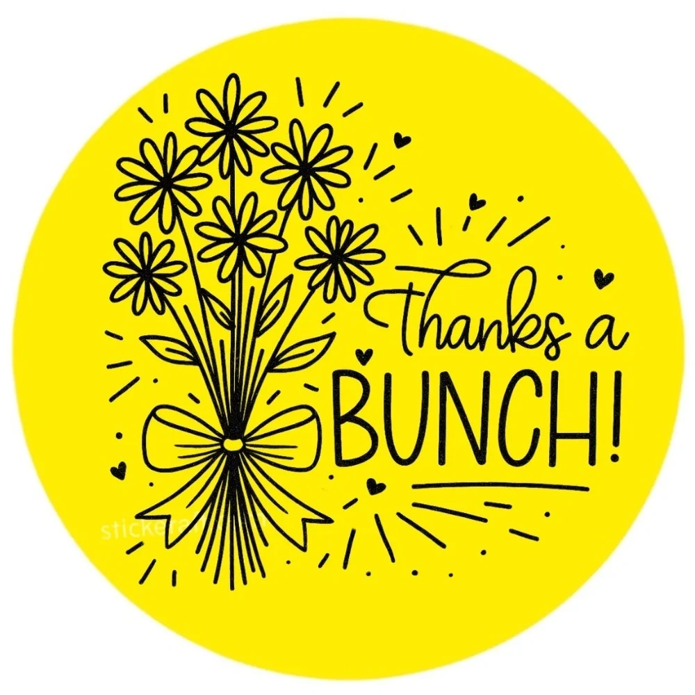 Thanks a Bunch Sticker 2” Round | Floral Label | Small Business Packaging