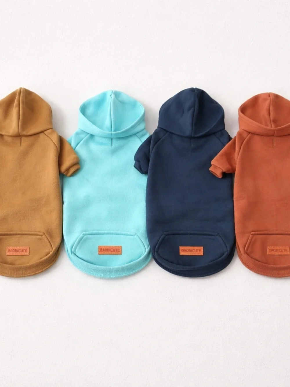 Baobicute Lot of (4) Fleece Dog Hoodie - Cozy Lightweight Pullover Multicolor