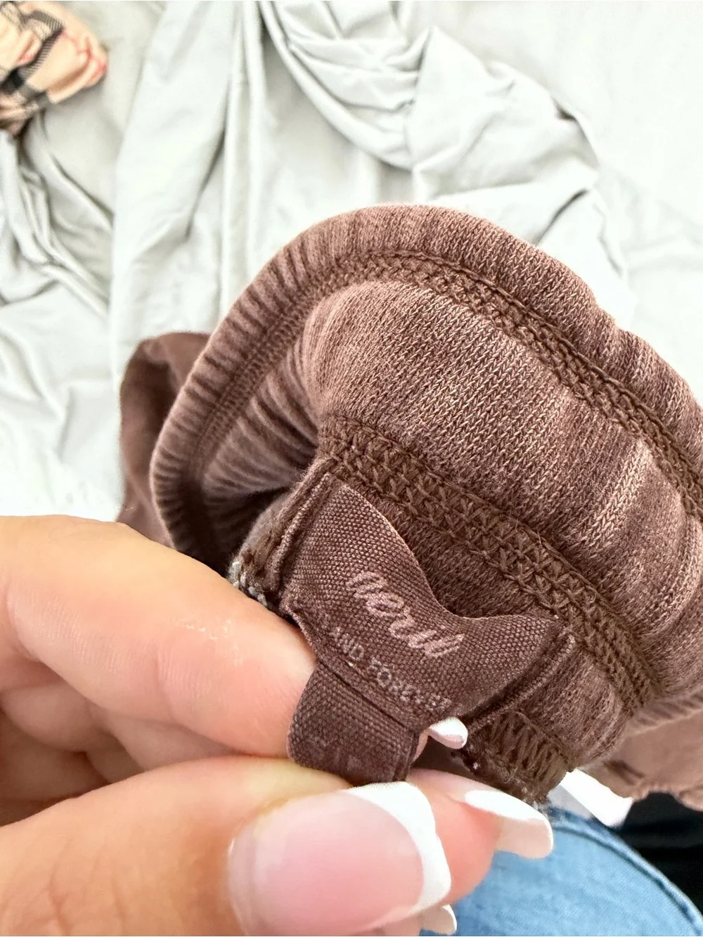 aerie mocha brown pull-on joggers