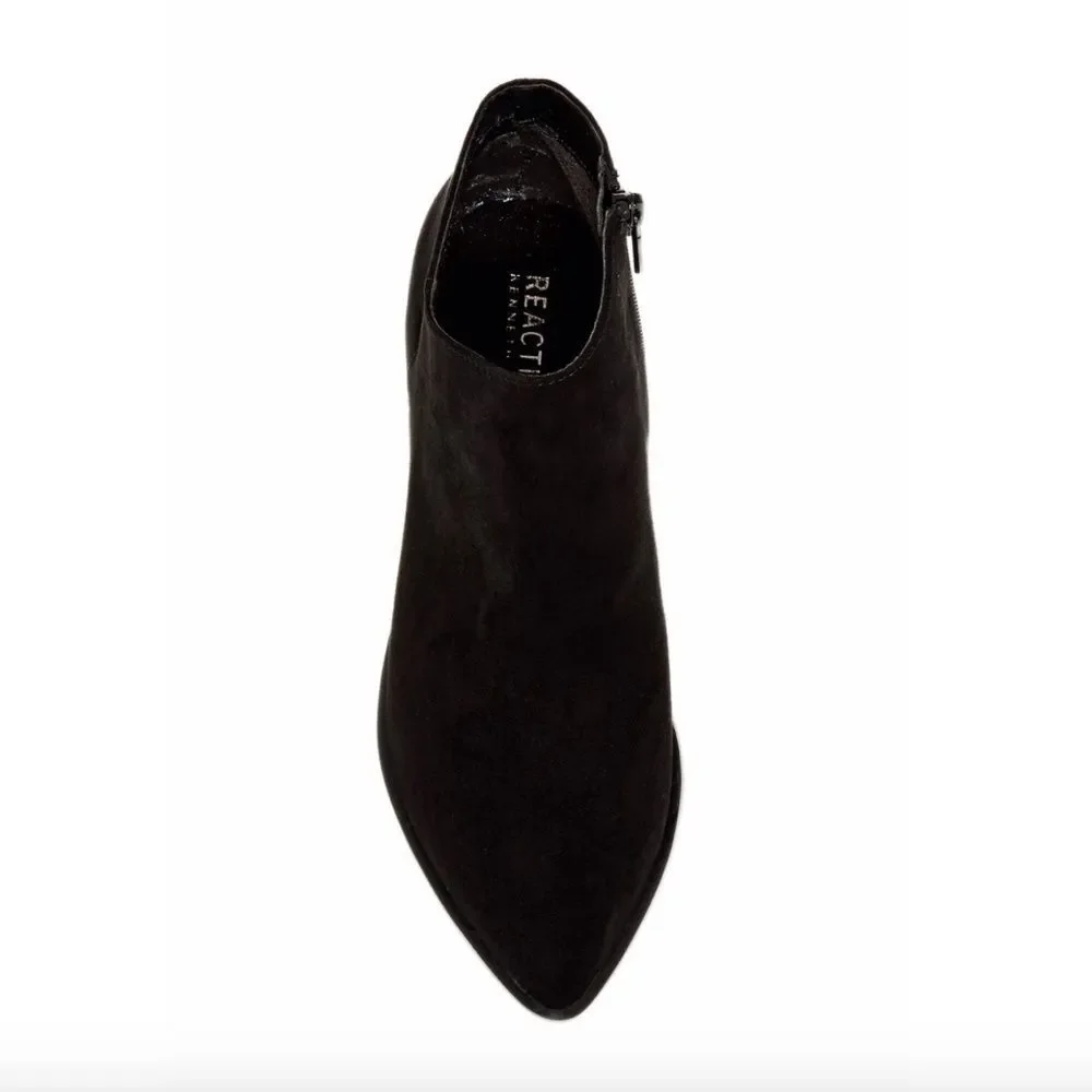Kenneth Cole Reaction Cue the Music Suede Embellished Block Heel Ankle Bootie 6