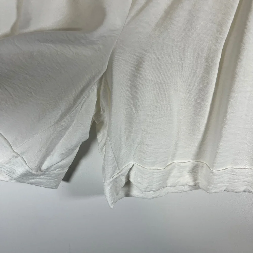 Maeve by Anthropologie‎ White Pleated Cuffed High Rise Shorts 6 Coastal Grandma
