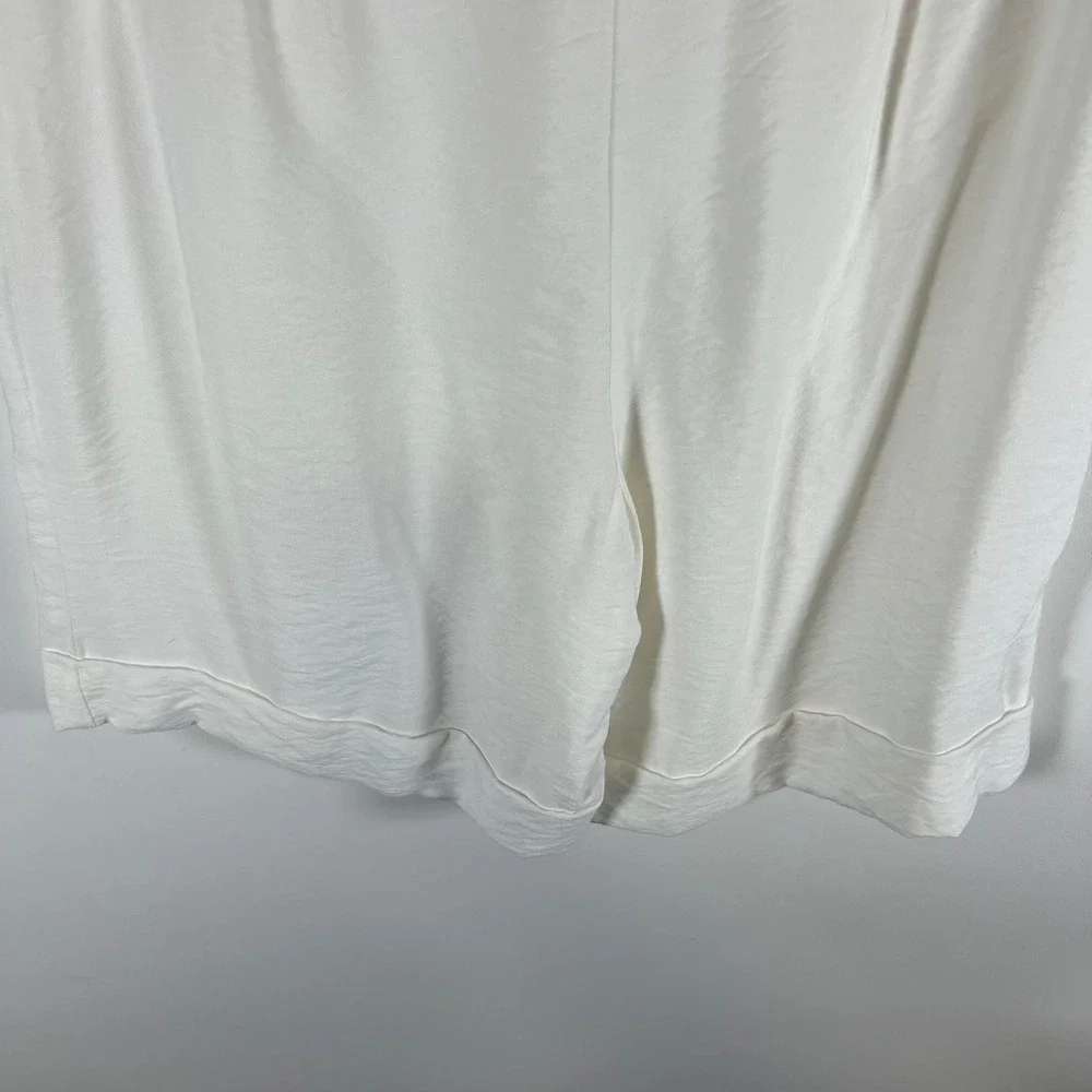 Maeve by Anthropologie‎ White Pleated Cuffed High Rise Shorts 6 Coastal Grandma