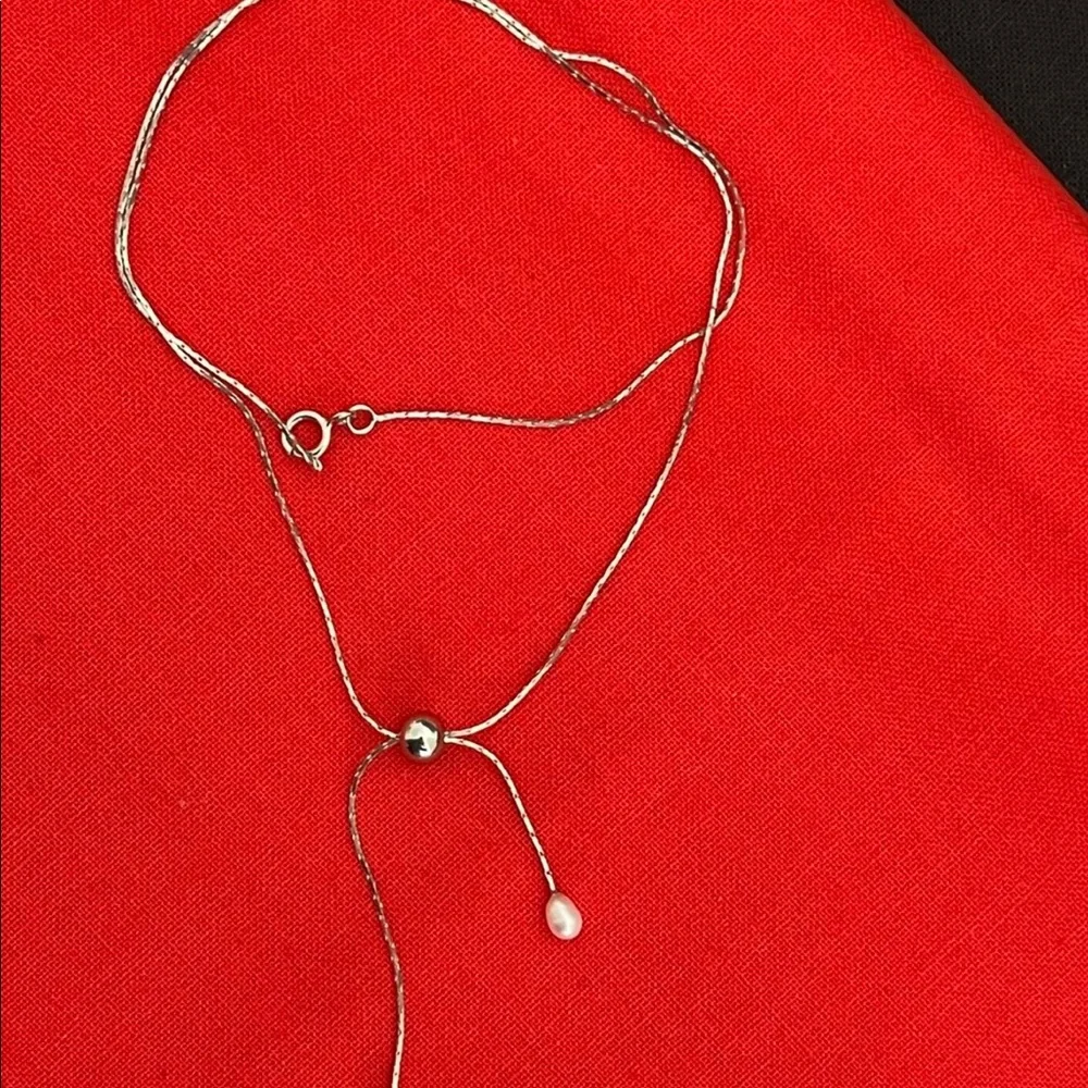 925 Sterling Silver Pearl Bowknot Minimalist Necklace
