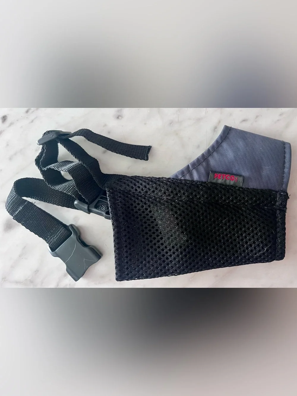 Petco Black Mesh soft dog muzzle adjustable size medium large