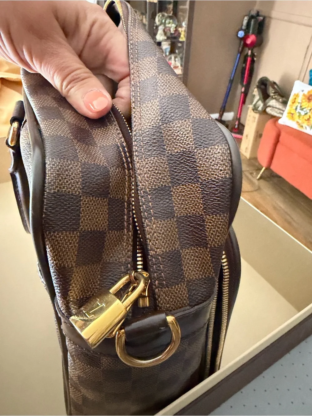 Louis Vuitton Brown Damier Canvas Laptop Bag