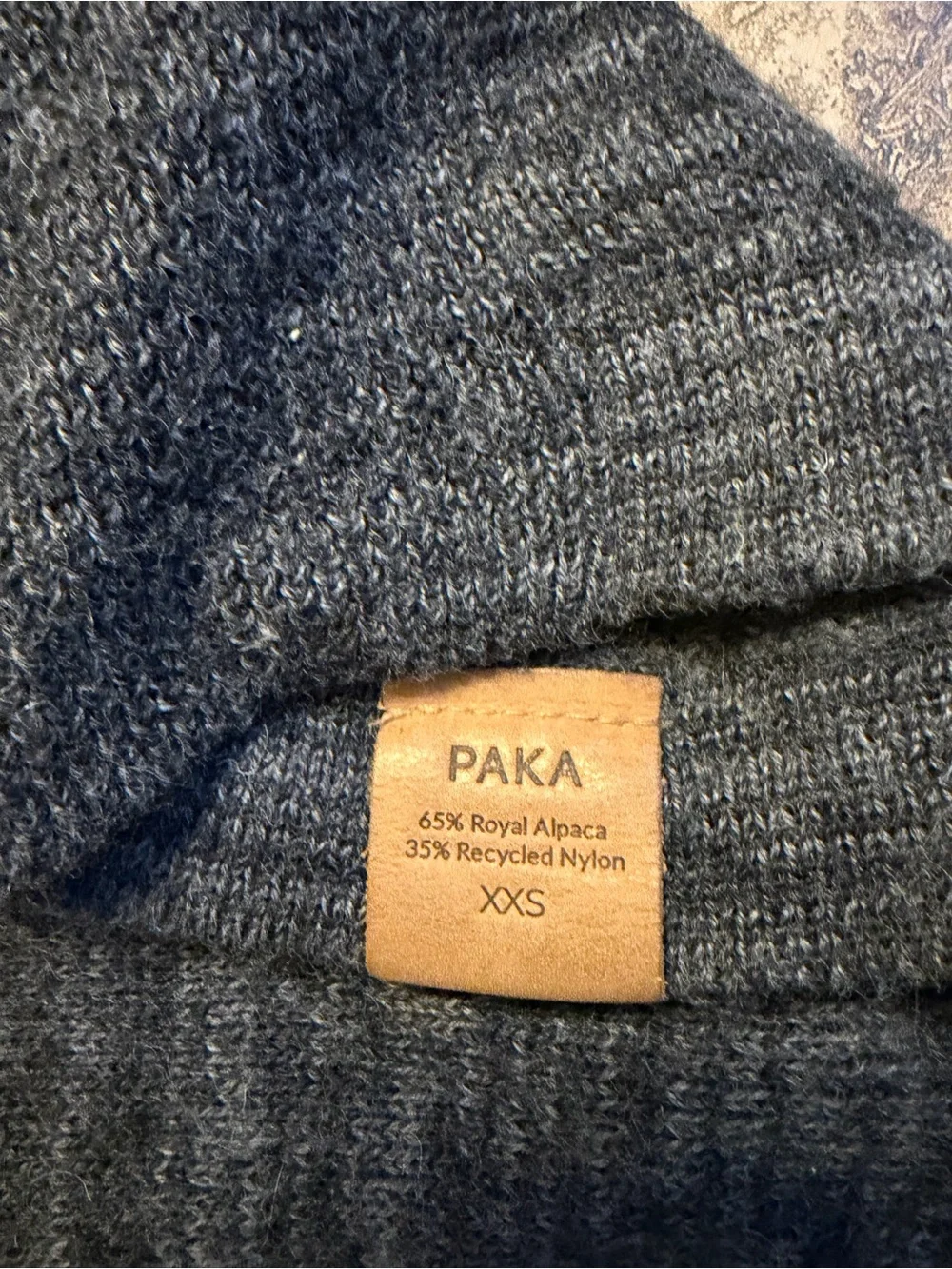 Paka—Women’s /Unisex Charcoal Heather Hooded Alpaca wool knit Pullover