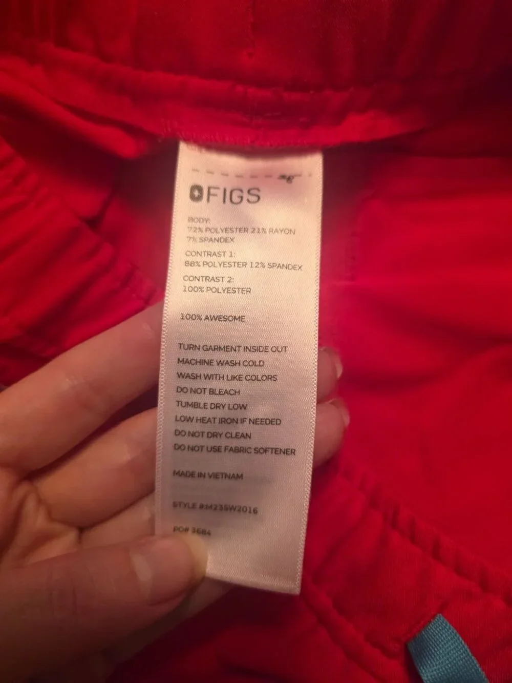 Figs Technical Collection Men's Tansen Red Jogger Scrub Pants - Large EUC