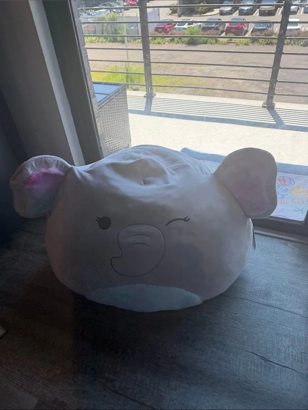 Squishmallows Milo Elephant Plush - Light Gray with Pastel Rainbow Accents