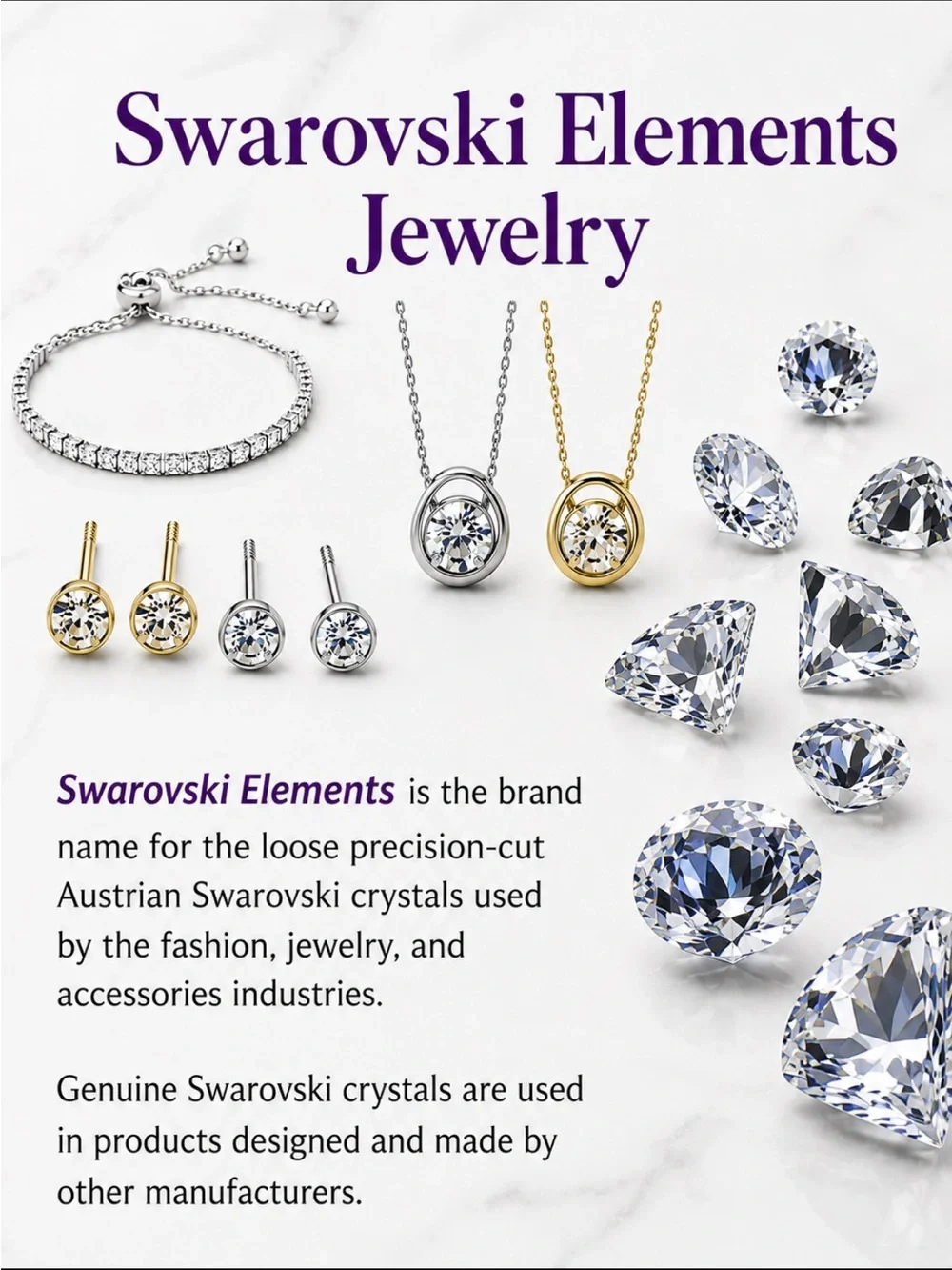 Swarovski Crystals Elements White Crystal Silver Heart Swirl Pendant Necklace