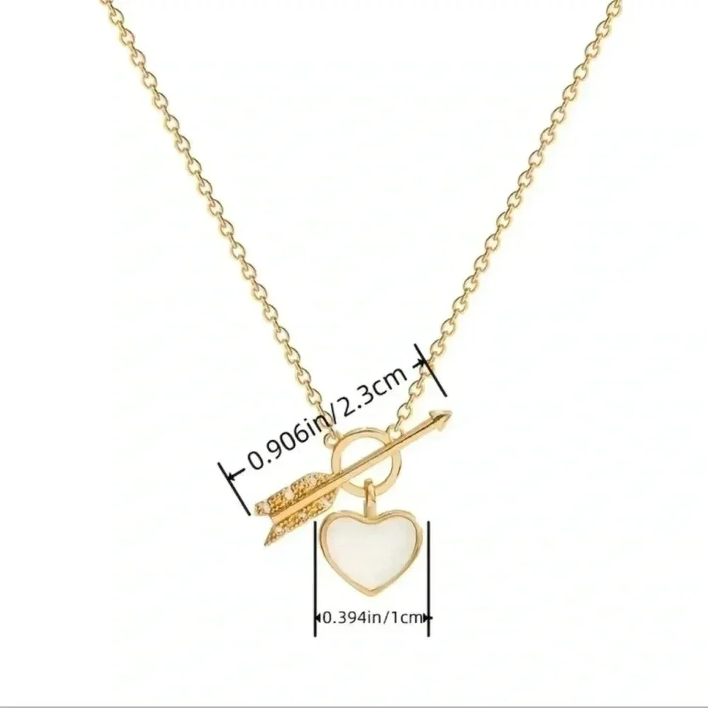 HP 🎉 Gold Arrow Cupid Heart Necklace