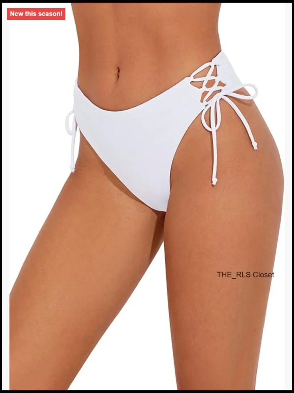 Cheeky Brazilian Swim Bottom Tie Side High Cut Minimal Coverage