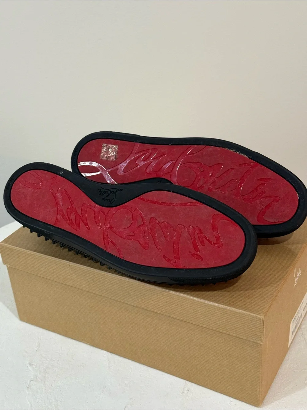 Christian Louboutin PIK BOAT FLAT CALF/GG in black
