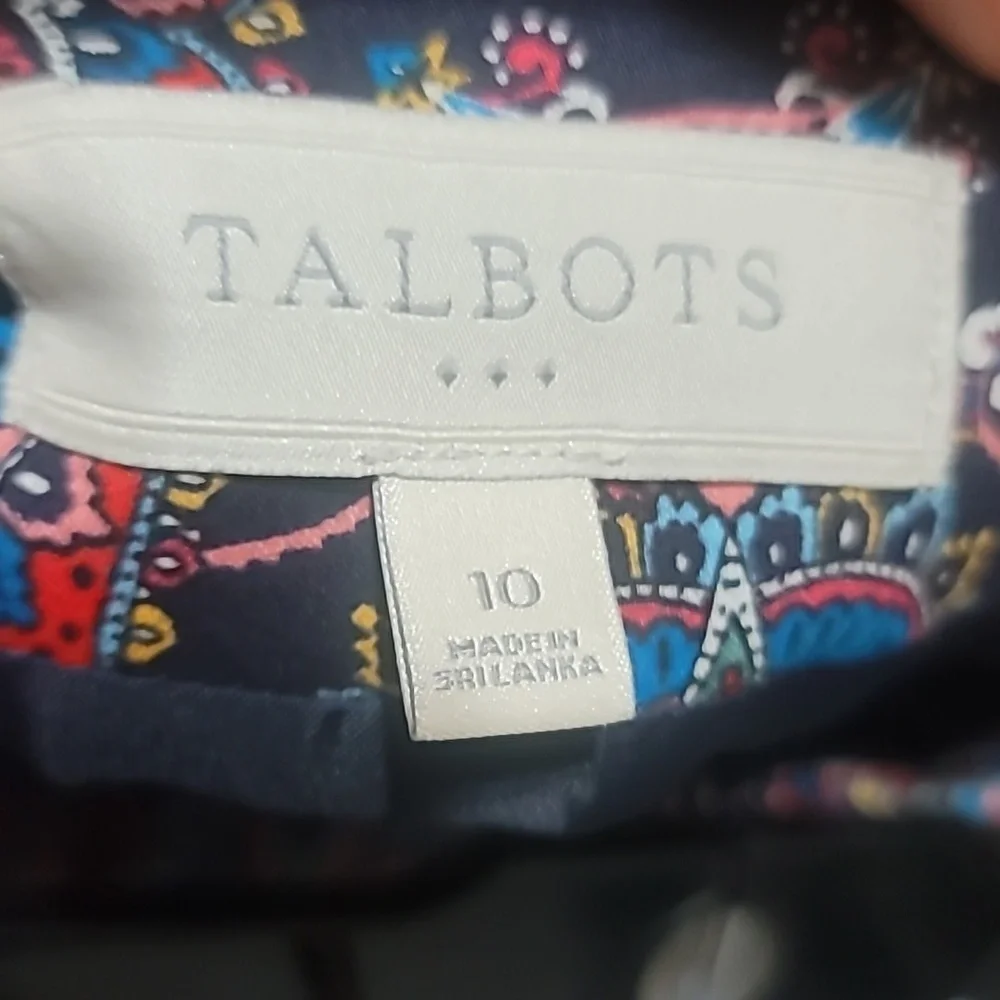 Talbots Blue Red Paisley Print Pencil Skirt Women's  Size 6