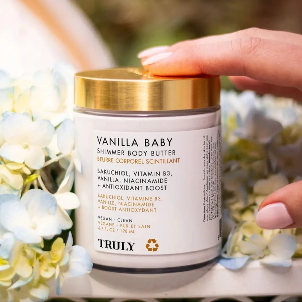 ☀️ TRULY BEAUTY Vanilla Baby Shimmer Body Butter 6.7 Oz