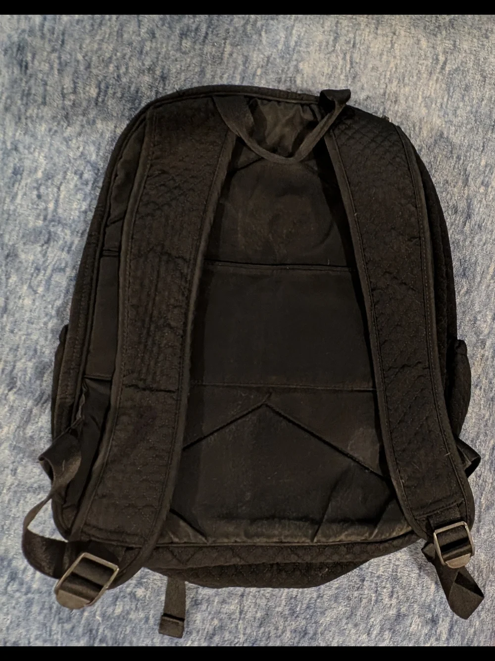 Vera Bradley Black Quilted Backpack with Several Pockets